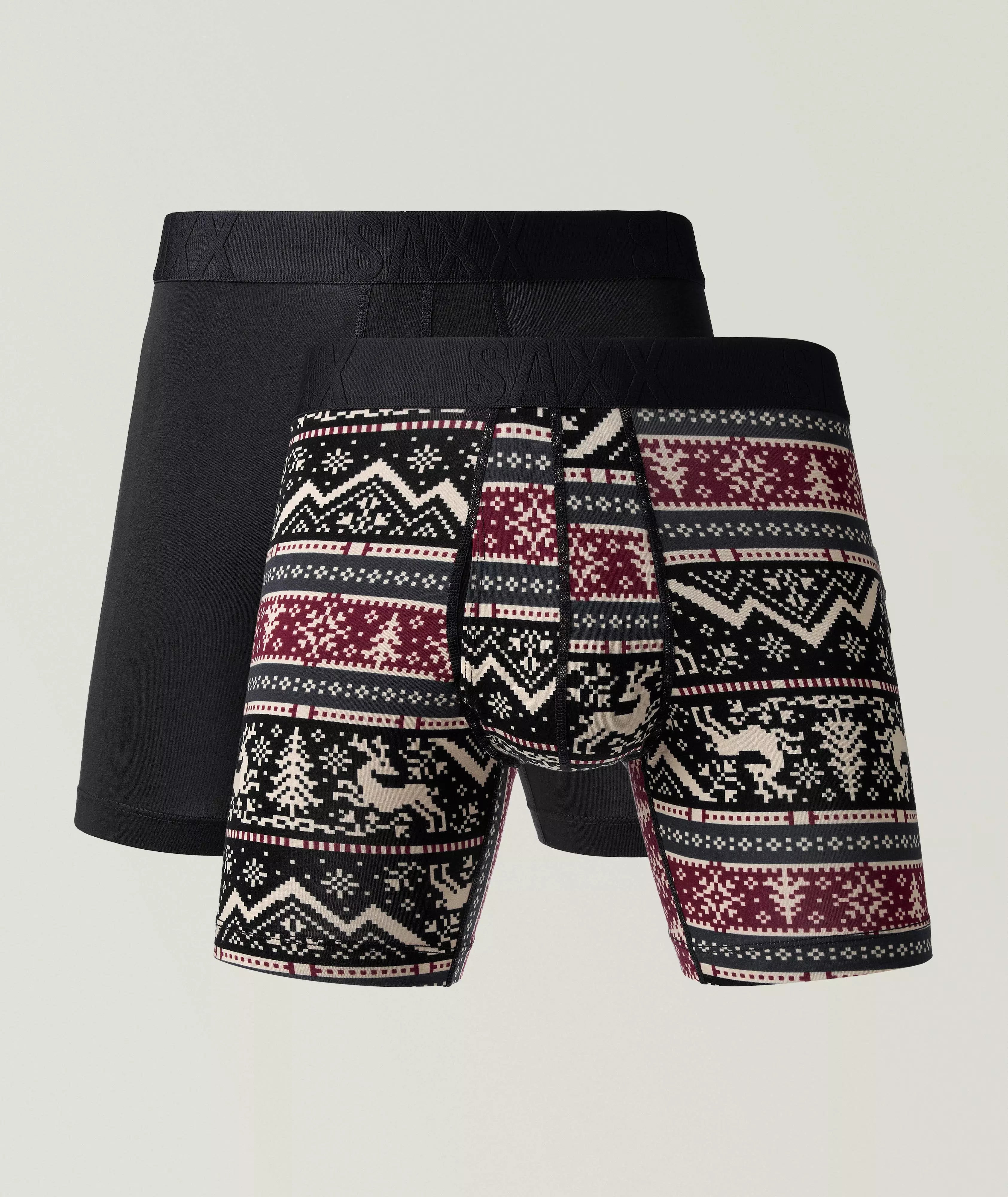 DROPTEMP COTTON BOXER BRIEFS | 2 PACK: CARIBOU/BLACK-Intimates-SAXX-Coriander