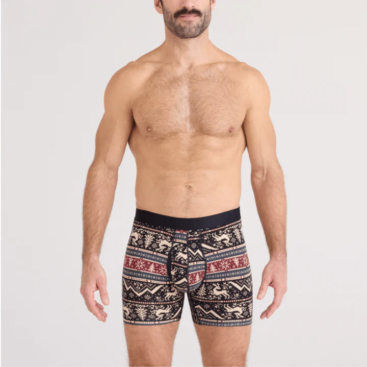 DROPTEMP COTTON BOXER BRIEFS | 2 PACK: CARIBOU/BLACK
