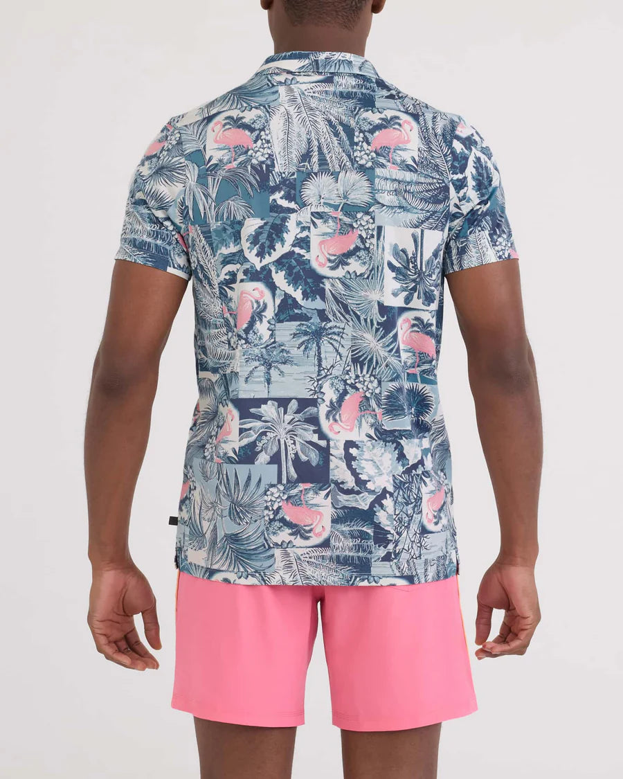 DROPTEMP DRY RESORT POLO | BOTANIQUE WASHED INDIGO-Shirts & Tops-SAXX-Coriander