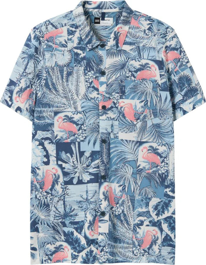 DROPTEMP DRY RESORT POLO | BOTANIQUE WASHED INDIGO-Shirts & Tops-SAXX-Coriander