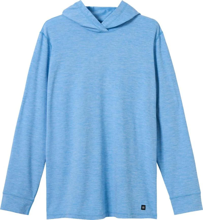 DROPTEMP HOODIE | TRANQUIL BLUE HEATHER-Shirts & Tops-SAXX-Coriander