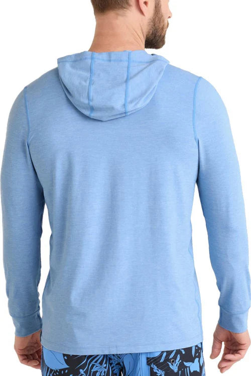 DROPTEMP HOODIE | TRANQUIL BLUE HEATHER-Shirts & Tops-SAXX-Coriander