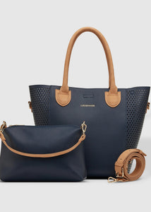 DUBLIN TOTE-Bags & Wallets-LOUENHIDE-NAVY TAN-Coriander