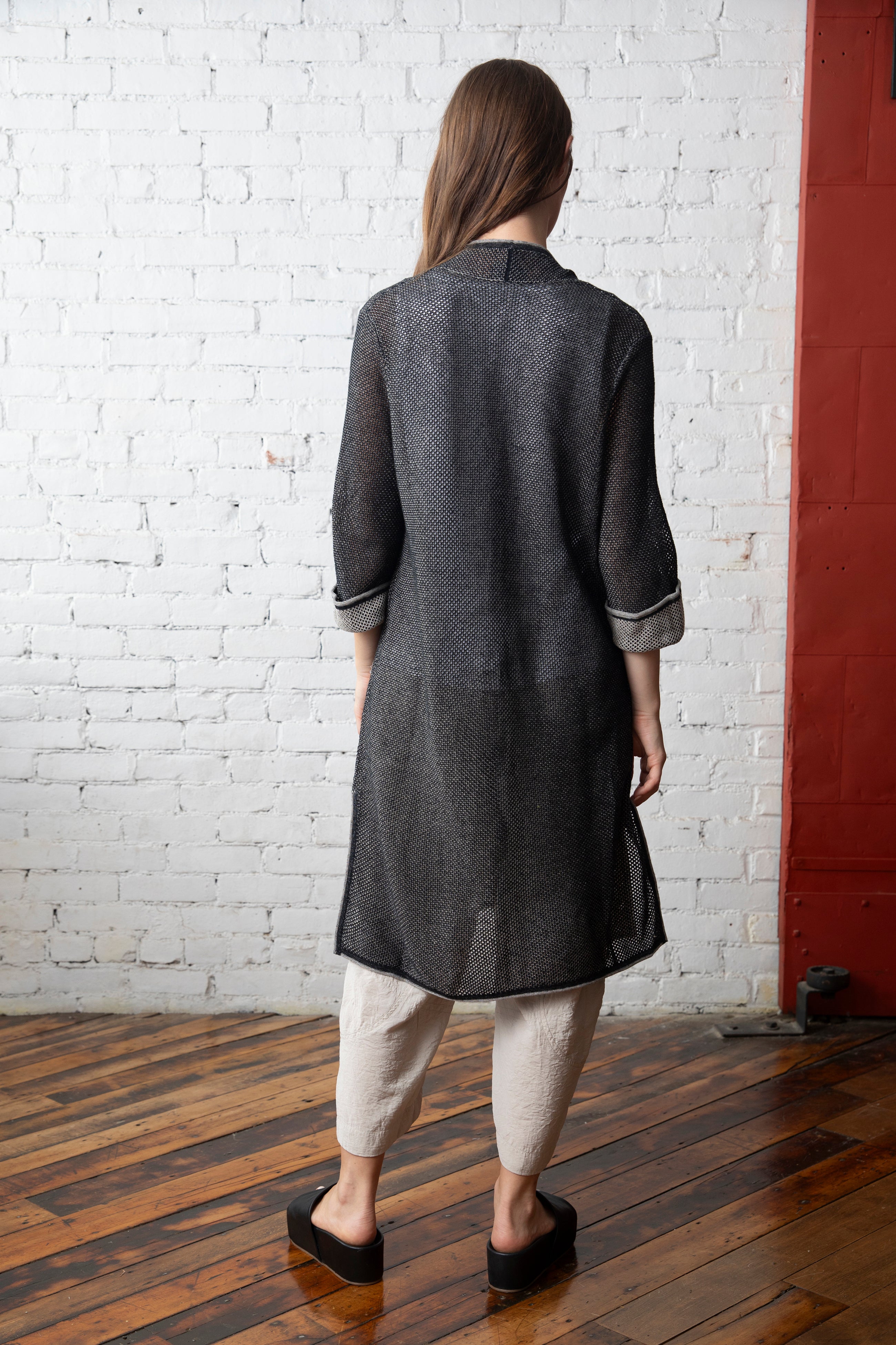 DUSTER | REVERSIBLE MESH STITCH-Jackets & Sweaters-LIV BY HABITAT-Coriander
