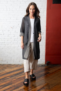 DUSTER | REVERSIBLE MESH STITCH-Jackets & Sweaters-LIV BY HABITAT-SMALL-Black-Coriander
