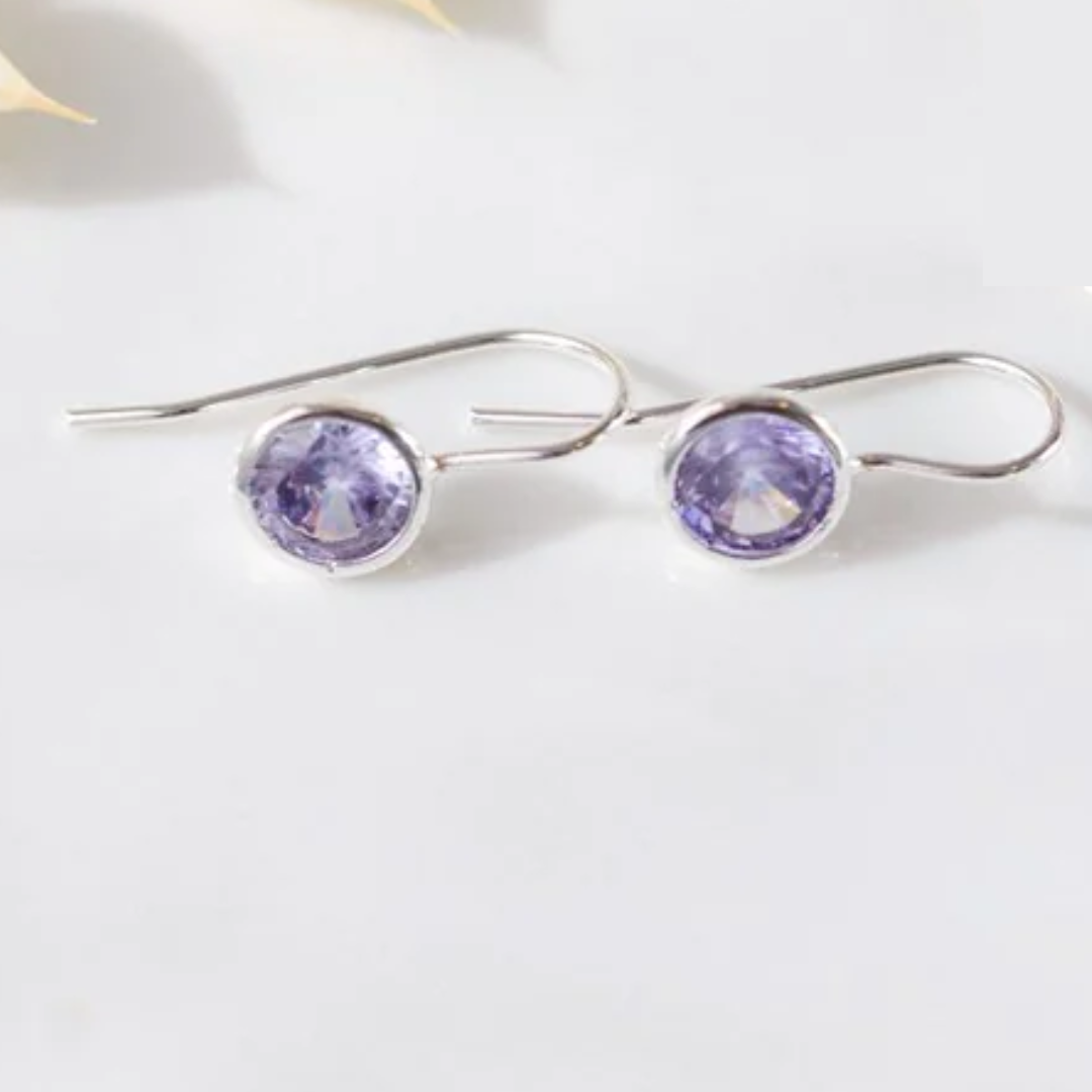 EARRINGS | DAZZLE-Jewellery-GLEE-SILVER-PURPLE-Coriander