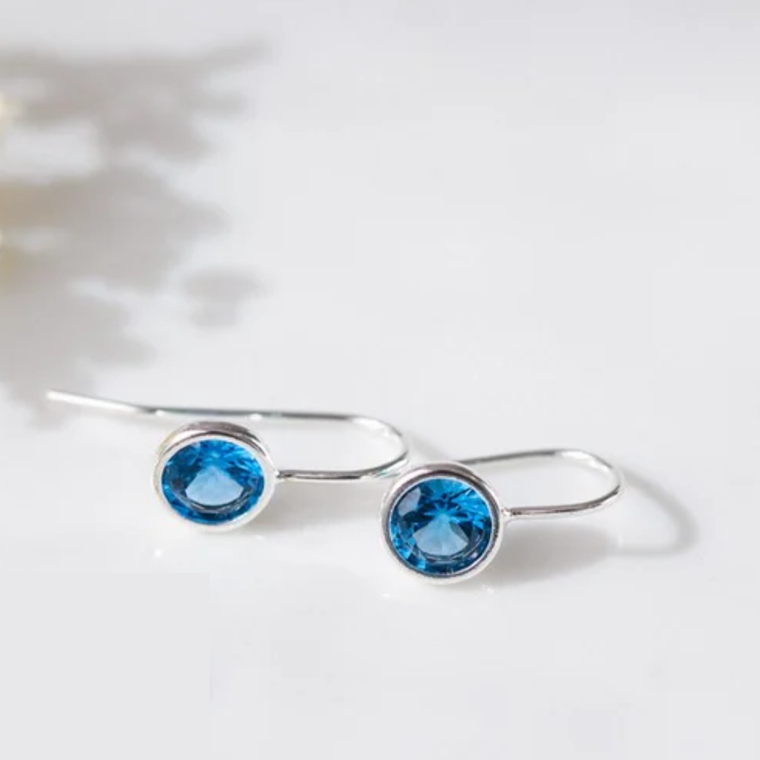 EARRINGS | DAZZLE-Jewellery-GLEE-SILVER-SKY BLUE-Coriander