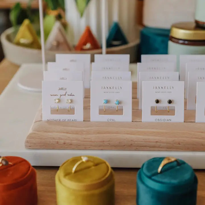 EARRINGS | FIRE OPAL HUGGIES-Jewellery-JAX KELLY-Coriander