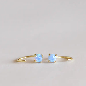 EARRINGS | FIRE OPAL HUGGIES-Jewellery-JAX KELLY-Coriander