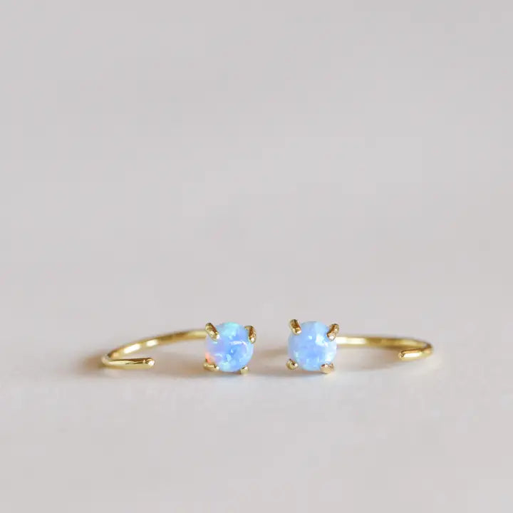 EARRINGS | FIRE OPAL HUGGIES-Jewellery-JAX KELLY-Coriander