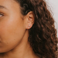 EARRINGS | ROSE QUARTZ WIRE WRAPPED STUDS-Jewellery-JAX KELLY-Coriander