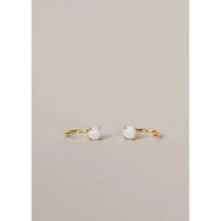 EARRINGS | WHITE OPAL HUGGIES-Jewellery-JAX KELLY-Coriander