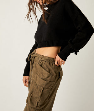 EASY STREET CROP PULLOVER SWEATER-Jackets & Sweaters-FREE PEOPLE-SMALL-BLACK-Coriander