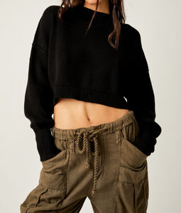 EASY STREET CROP SWEATER-Jackets & Sweaters-FREE PEOPLE-Coriander