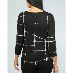 EASY TEE | PAINTED GRID-Tops-OLIVIA-Coriander