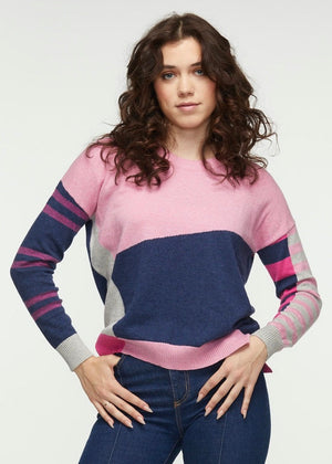 ECLECTIC INTARSIA SWEATER - CLOUD, FLOSS-Jackets & Sweaters-ZAKET & PLOVER-XSMALL-FLOSS-Coriander