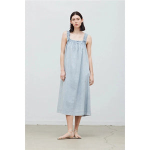 ELASTIC STRAP MIDI DRESS-Dresses-GRADE AND GATHER-SMALL-BLUE DUSK-Coriander