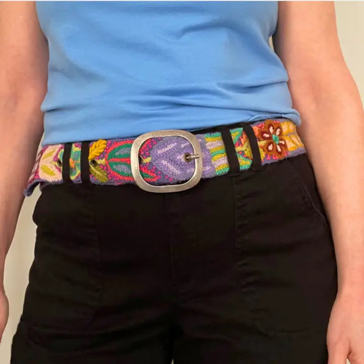 EMBROIDERED BELT | FOLKLORICA FLORAL-Accessories-JENNY KRAUSS-Coriander
