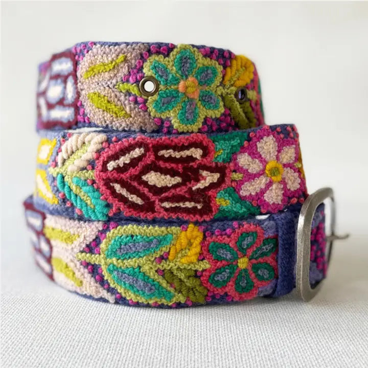 EMBROIDERED BELT | FOLKLORICA FLORAL-Accessories-JENNY KRAUSS-Coriander