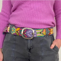 EMBROIDERED BELT | FOLKLORICA FLORAL-Accessories-JENNY KRAUSS-BLUE FOLKLORICA-SMALL-Coriander