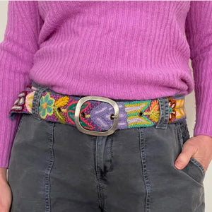 EMBROIDERED BELT | FOLKLORICA FLORAL-Accessories-JENNY KRAUSS-BLUE FOLKLORICA-SMALL-Coriander