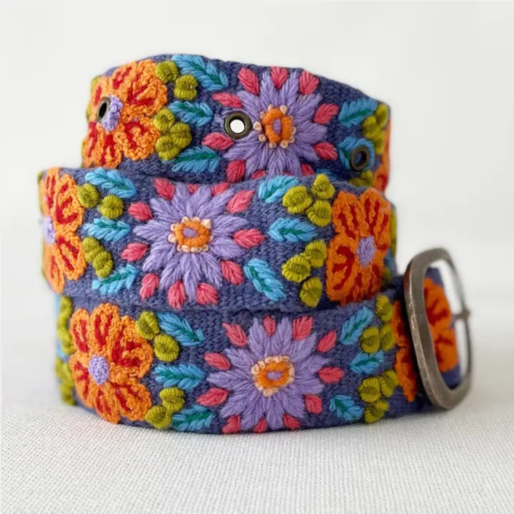 EMBROIDERED BELT | PRAIRIE FLOWERS-Accessories-JENNY KRAUSS-PRAIRIE FLOWERS-SMALL-Coriander