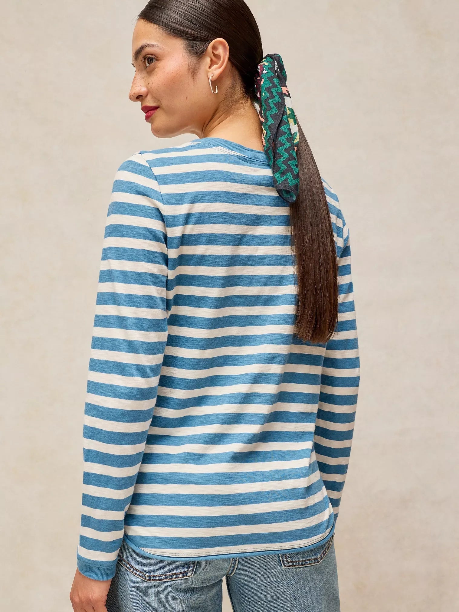 EMBROIDERED TEE | CLARA STRIPE