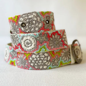 EMBROIDERED WOOL BELT | FLOWER POWER-Accessories-JENNY KRAUSS-Coriander