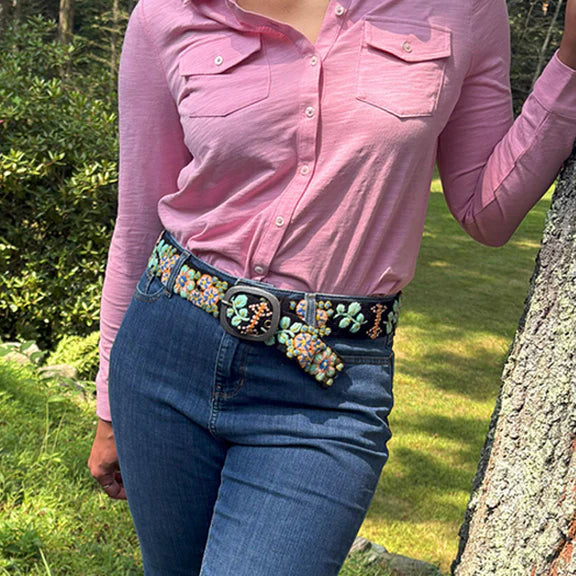 EMBROIDERED WOOL BELT | SOUTHWEST WALKABOUT-Accessories-JENNY KRAUSS-Coriander