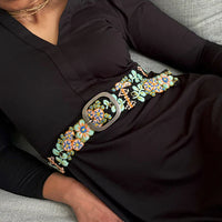 EMBROIDERED WOOL BELT | SOUTHWEST WALKABOUT-Accessories-JENNY KRAUSS-SOUTHWEST WALKABOUT-SMALL-Coriander