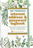 EUCALYPTUS INTERNET ADDRESS & PASSWORD LOGBOOK-Books & Stationery-PETER PAUPER PRESS-Coriander