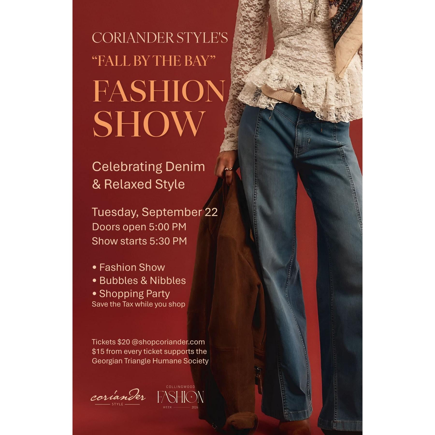 EVENT TICKET | FALL BY THE BAY FASHION SHOW-Event Ticket-COR-Coriander