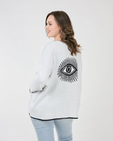 EYE PULLOVER-Jackets & Sweaters-SHANNON PASSERO-ONE-WHITE-BLACK-Coriander