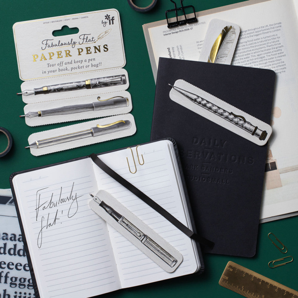 FABULOUSLY FLAT PAPER PENS-Books & Stationery-IF-Coriander