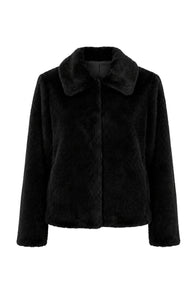 FAUX FUR JACKET | BLACK-Jackets & Sweaters-LIVERPOOL-Coriander