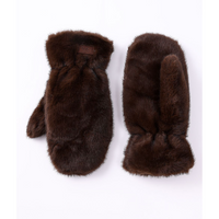 FAUX FUR MITTEN-Accessories-UGC FASHION-DARK BROWN-Coriander