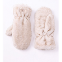 FAUX FUR MITTEN-Accessories-UGC FASHION-IVORY.-Coriander