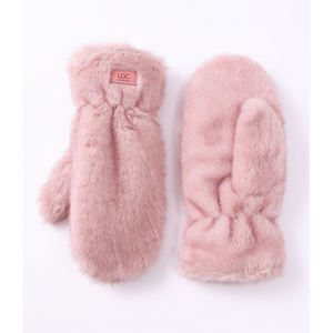 FAUX FUR MITTEN-Accessories-UGC FASHION-PINK-Coriander
