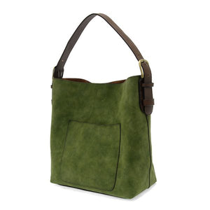 FAUX SUEDE HOBO HANDBAG-Bags & Wallets-JOY SUSAN-DARK EMERALD-Coriander