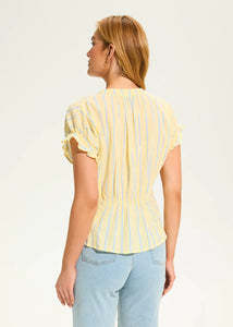FDJ CRINKLE STRIPED TOP-Top-FRENCH DRESSING JEANS-Coriander