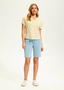 FDJ CRINKLE STRIPED TOP-Top-FRENCH DRESSING JEANS-Coriander