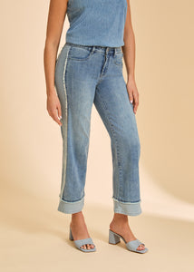 FDJ JEANS | OLIVIA CUFF DETAIL WIDE ANKLE-Denim-FRENCH DRESSING JEANS-Coriander