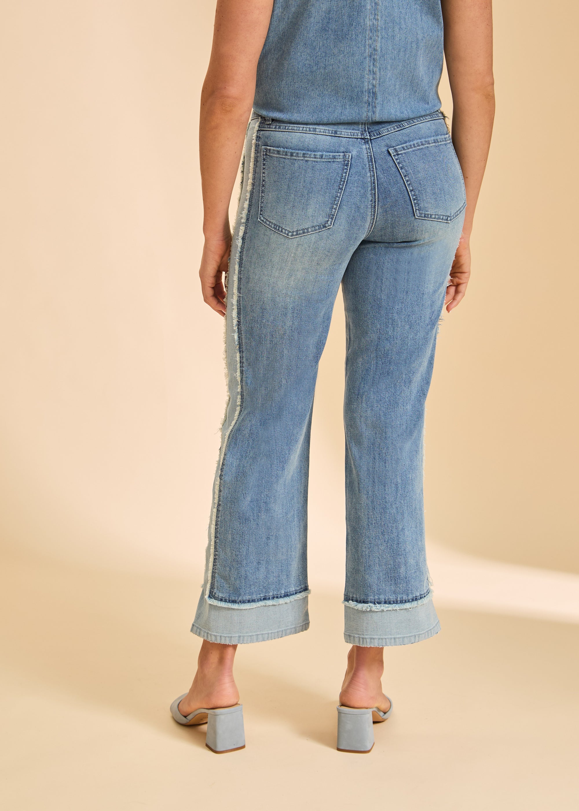 FDJ JEANS | OLIVIA CUFF DETAIL WIDE ANKLE-Denim-FRENCH DRESSING JEANS-Coriander