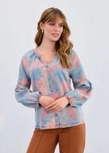 FDJ L/S BLOUSE | PRIMROSE HILL-Tops-FRENCH DRESSING JEANS-XSMALL-PRIMROSE HILL PRINT-Coriander