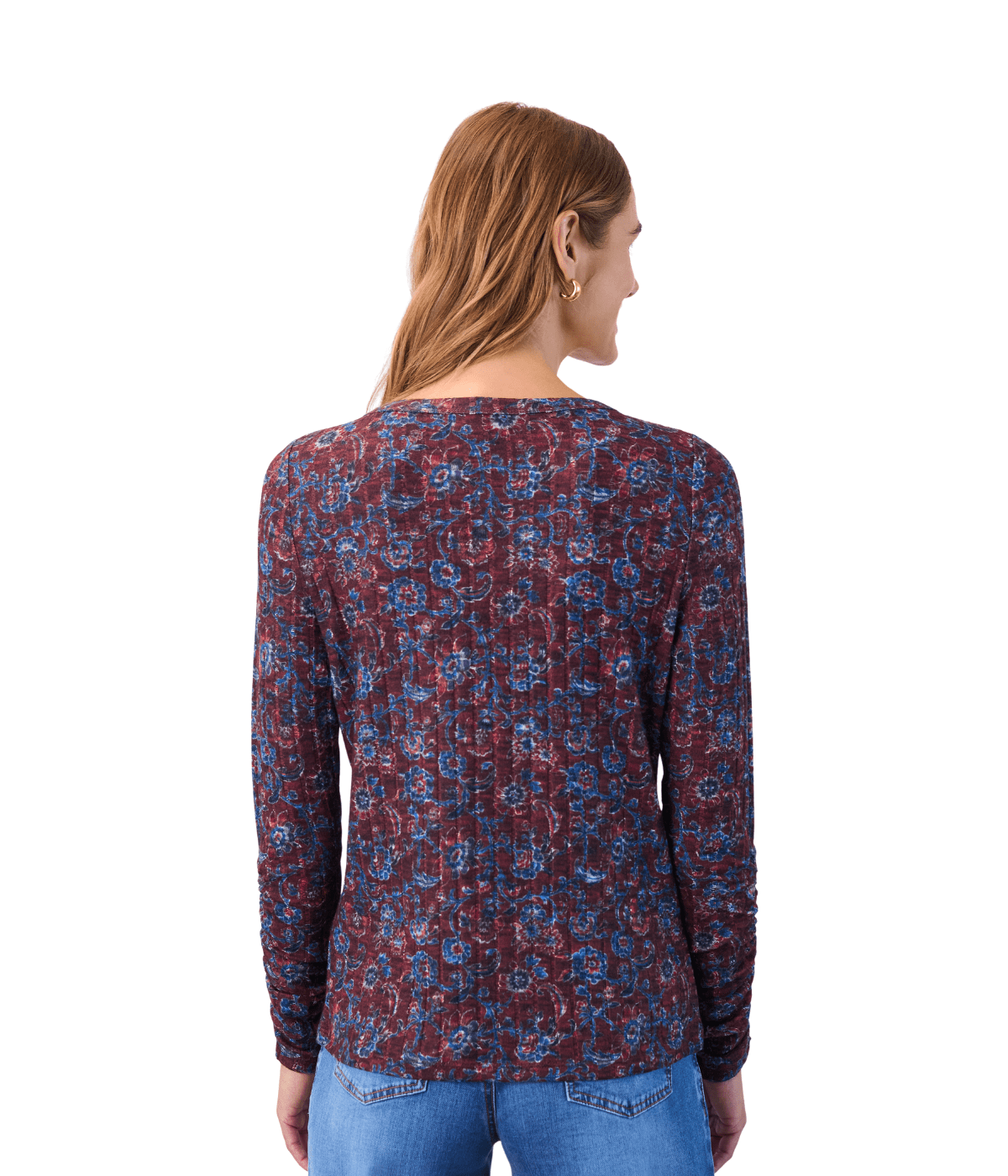 FDJ L/S TOP | V-NECK: SCARLET CRESTFLORAL-Tops-FRENCH DRESSING JEANS-Coriander
