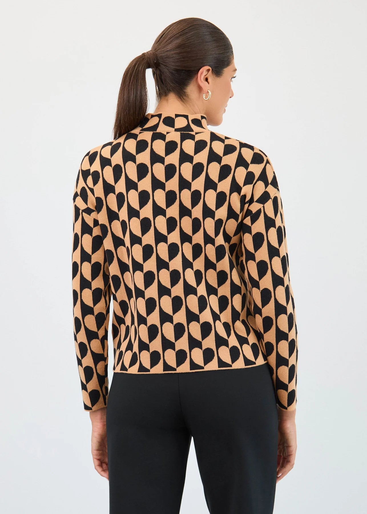 FDJ PULLOVER SWEATER | HEARTS MOCK NECK-Jackets & Sweaters-FRENCH DRESSING JEANS-Coriander