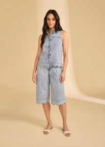 FDJ SHIRT | SLEEVELESS SCALLOPED-Top-FRENCH DRESSING JEANS-Coriander