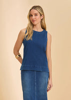 FDJ TOP | DENIM SLEEVELESS-Tops-FRENCH DRESSING JEANS-XSMALL-BLUE DENIM-Coriander