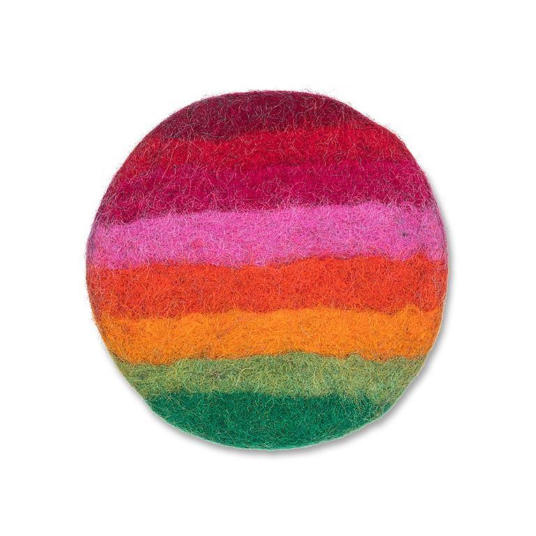 FELT COASTER | RAINBOW STRIPE-Coasters-ABBOTT-Coriander