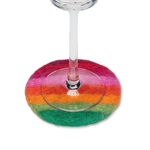 FELT COASTER | RAINBOW STRIPE-Coasters-ABBOTT-Coriander